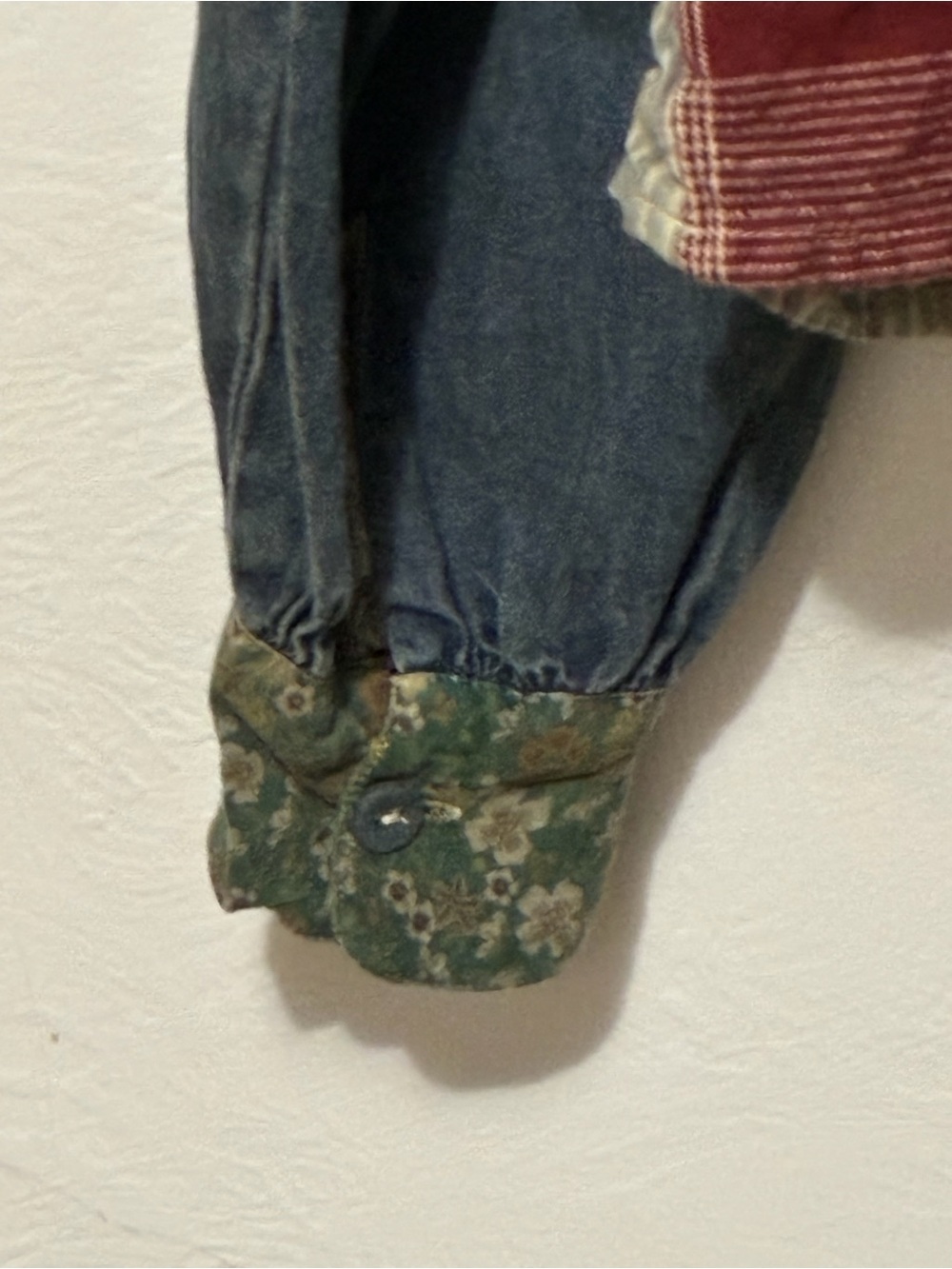 NWT Young Threads Mixed Media Patchwork Denim Hoodie top - Picture 6 of 15